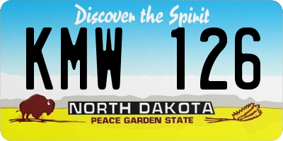 ND license plate KMW126