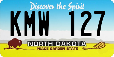 ND license plate KMW127