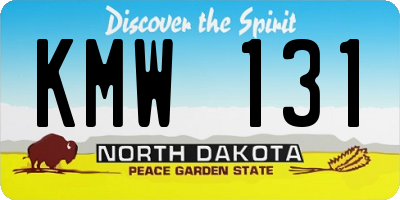 ND license plate KMW131
