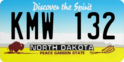 ND license plate KMW132