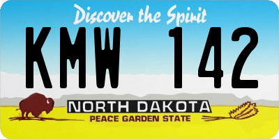 ND license plate KMW142
