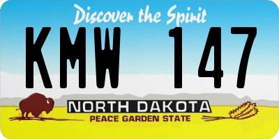 ND license plate KMW147