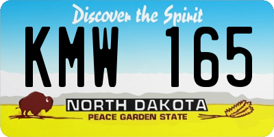 ND license plate KMW165