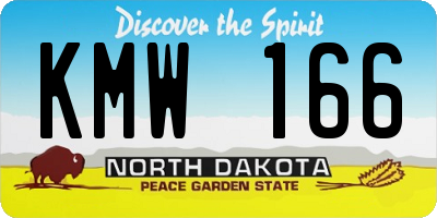 ND license plate KMW166