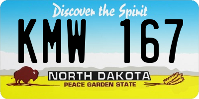 ND license plate KMW167