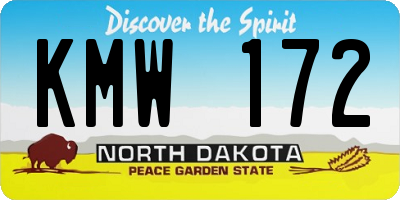 ND license plate KMW172