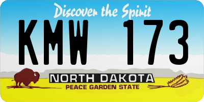 ND license plate KMW173