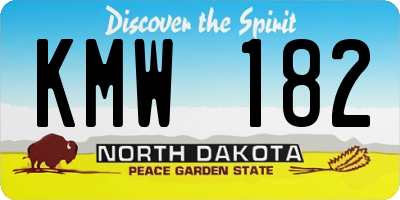 ND license plate KMW182