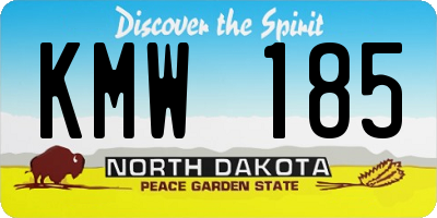 ND license plate KMW185
