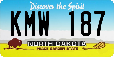 ND license plate KMW187