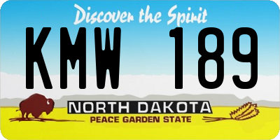 ND license plate KMW189