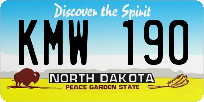 ND license plate KMW190