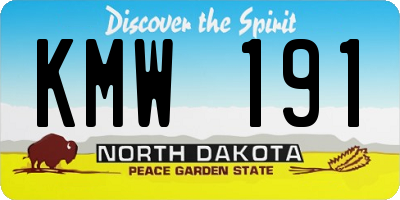 ND license plate KMW191