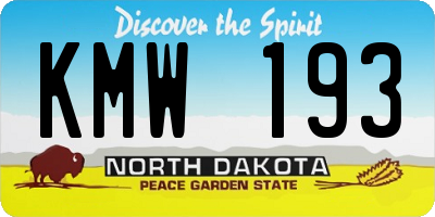 ND license plate KMW193