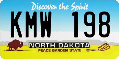 ND license plate KMW198