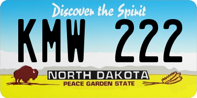 ND license plate KMW222
