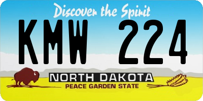 ND license plate KMW224