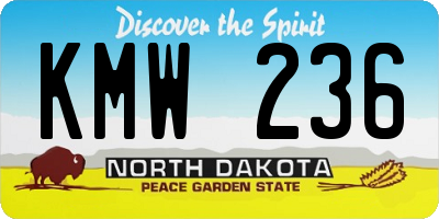 ND license plate KMW236