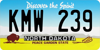 ND license plate KMW239