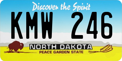 ND license plate KMW246