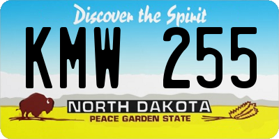 ND license plate KMW255