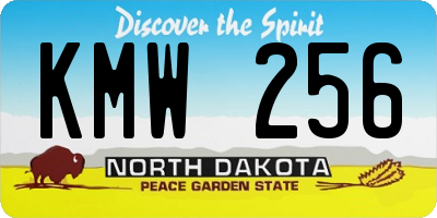 ND license plate KMW256