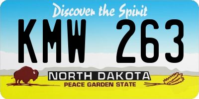 ND license plate KMW263