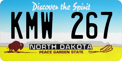 ND license plate KMW267
