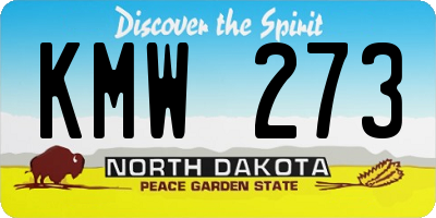 ND license plate KMW273