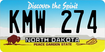 ND license plate KMW274