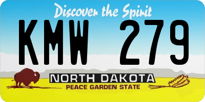 ND license plate KMW279