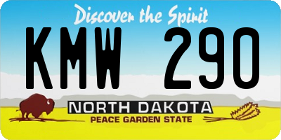 ND license plate KMW290