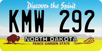 ND license plate KMW292