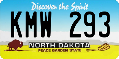 ND license plate KMW293