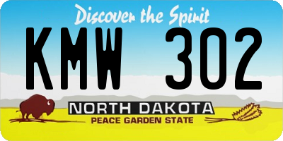 ND license plate KMW302