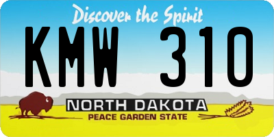 ND license plate KMW310