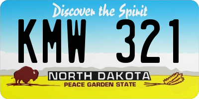 ND license plate KMW321