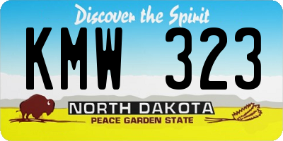 ND license plate KMW323