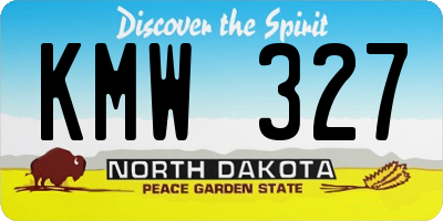 ND license plate KMW327
