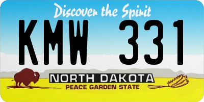 ND license plate KMW331