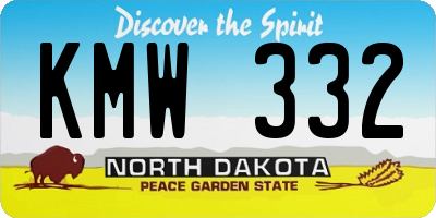 ND license plate KMW332
