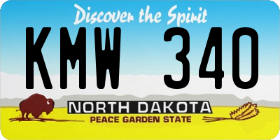ND license plate KMW340