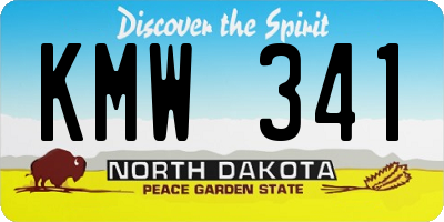 ND license plate KMW341