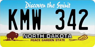 ND license plate KMW342