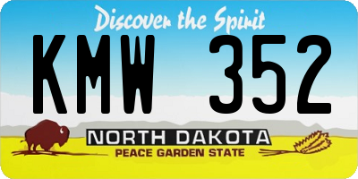 ND license plate KMW352