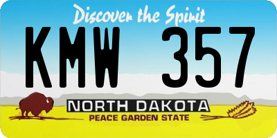 ND license plate KMW357