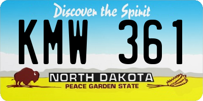ND license plate KMW361