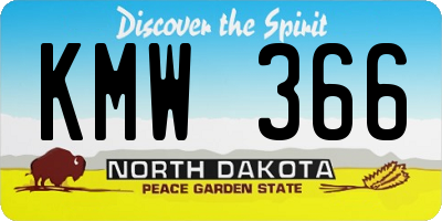 ND license plate KMW366