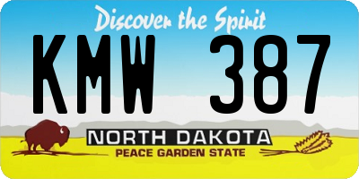 ND license plate KMW387