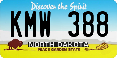 ND license plate KMW388